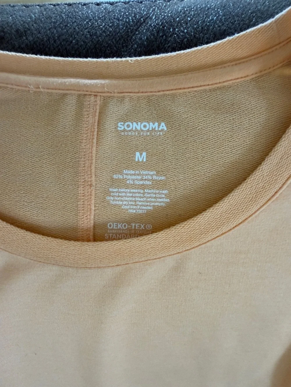 Sonoma Womens Short Sleeve Tees - Gray & Peach - Picture 5 of 5